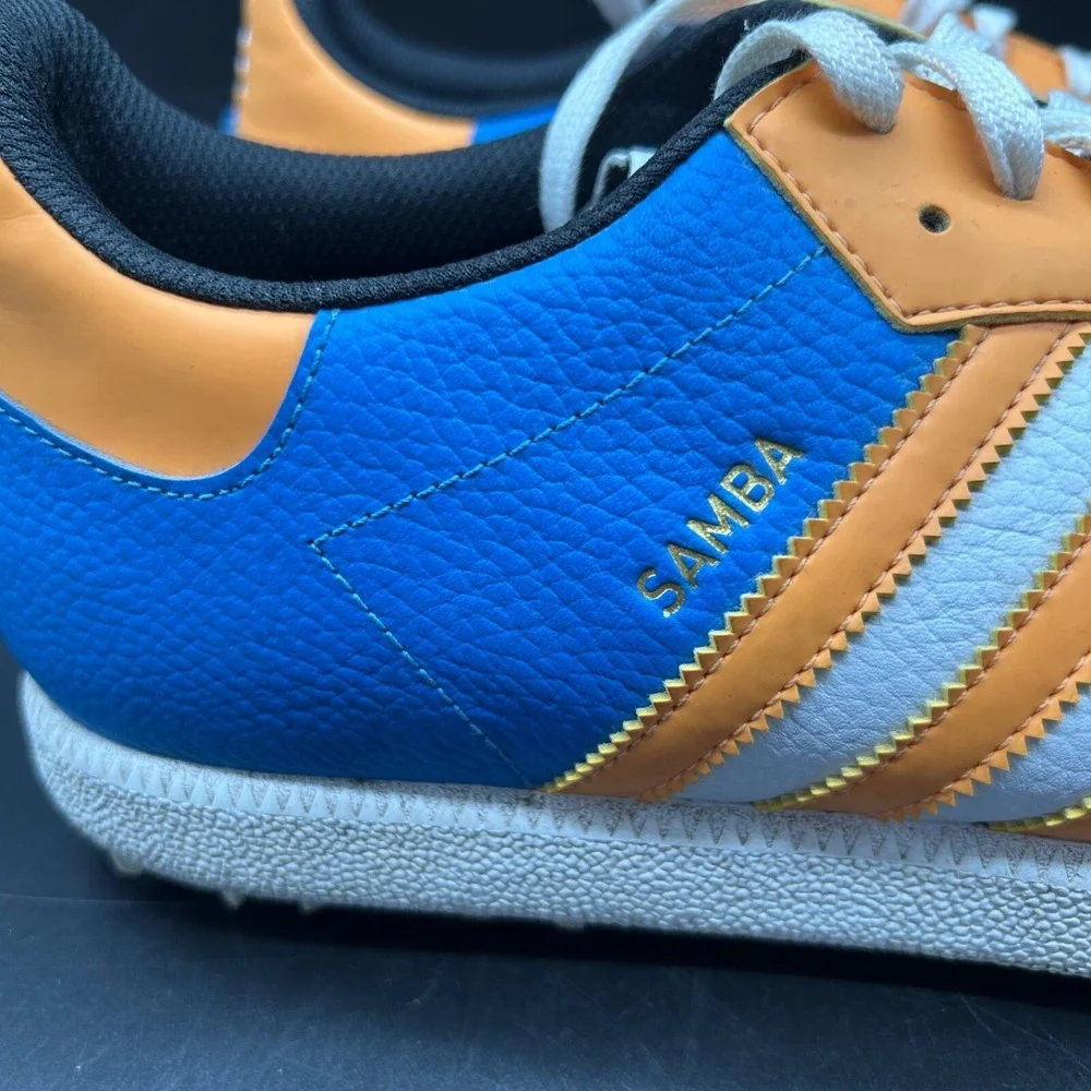 Adidas Samba Golf 671603 Limited Edition Blue Orange White Men 12 See Descriptio